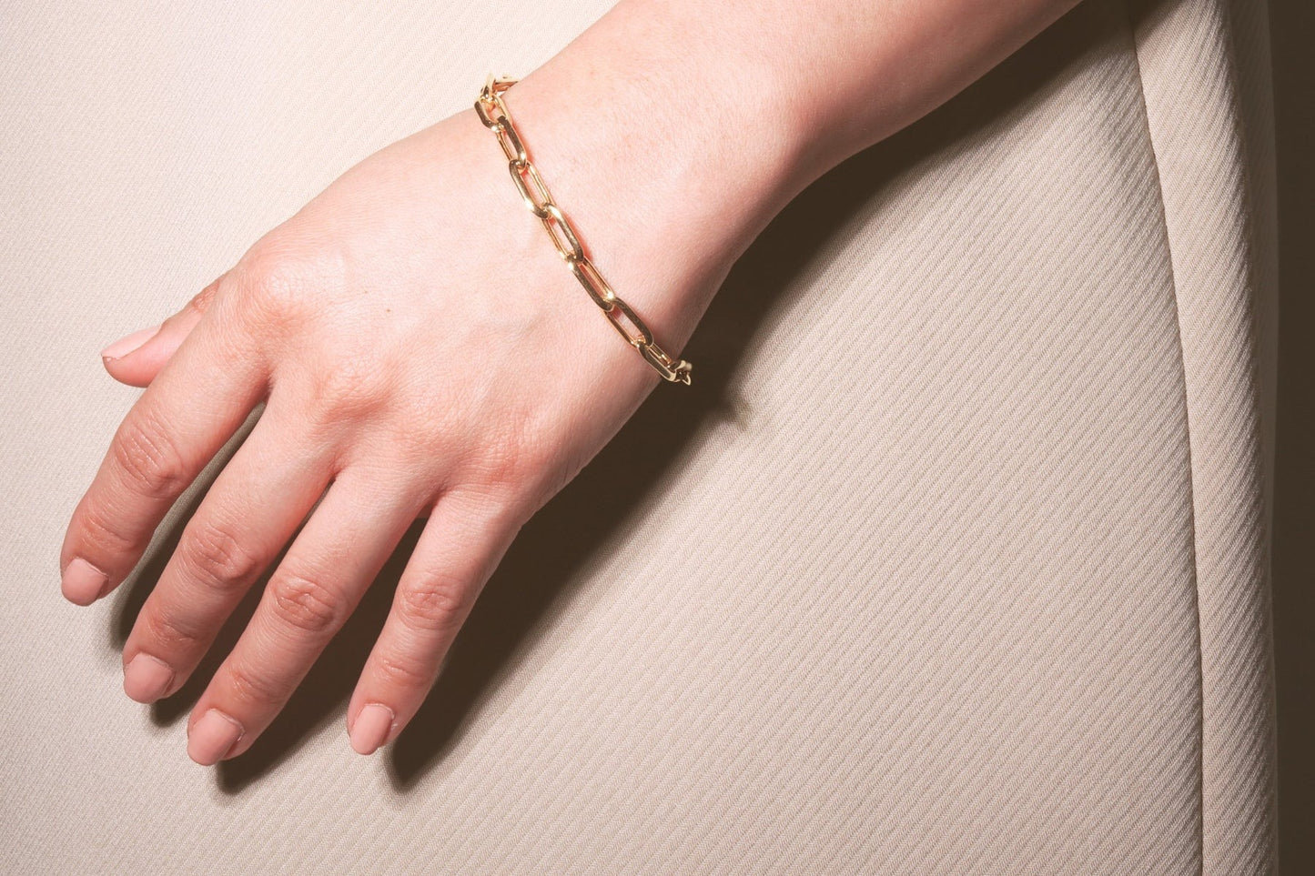 Sterling Silver Gold Plated Paperclip Chain Bracelet