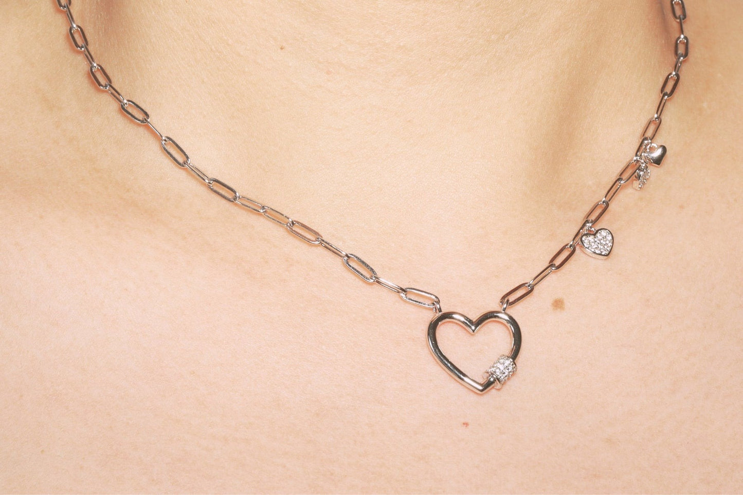 Paper Clip Heart Necklace