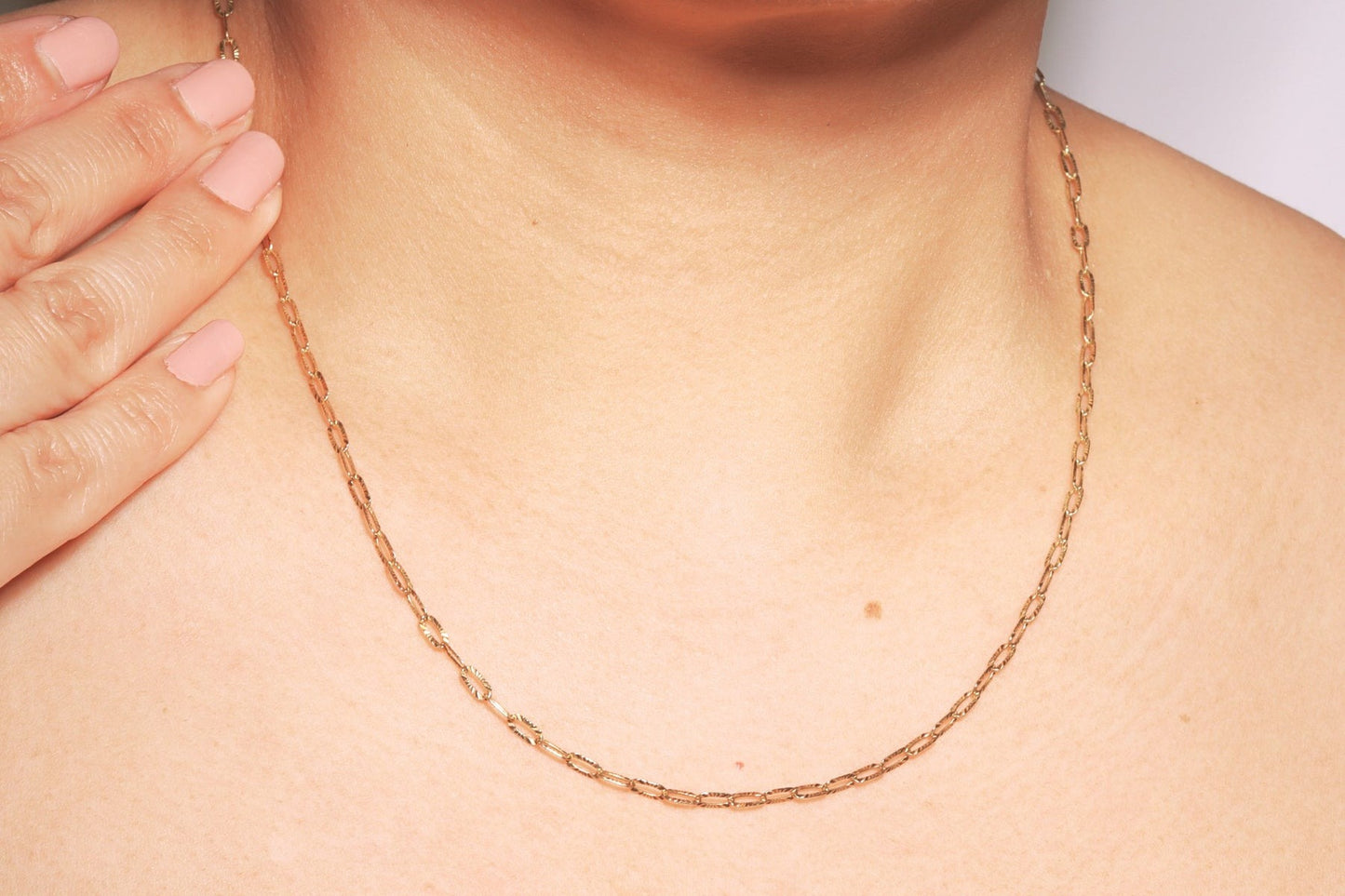 Paper Clip Diamond Cut Chain - 2.4mm