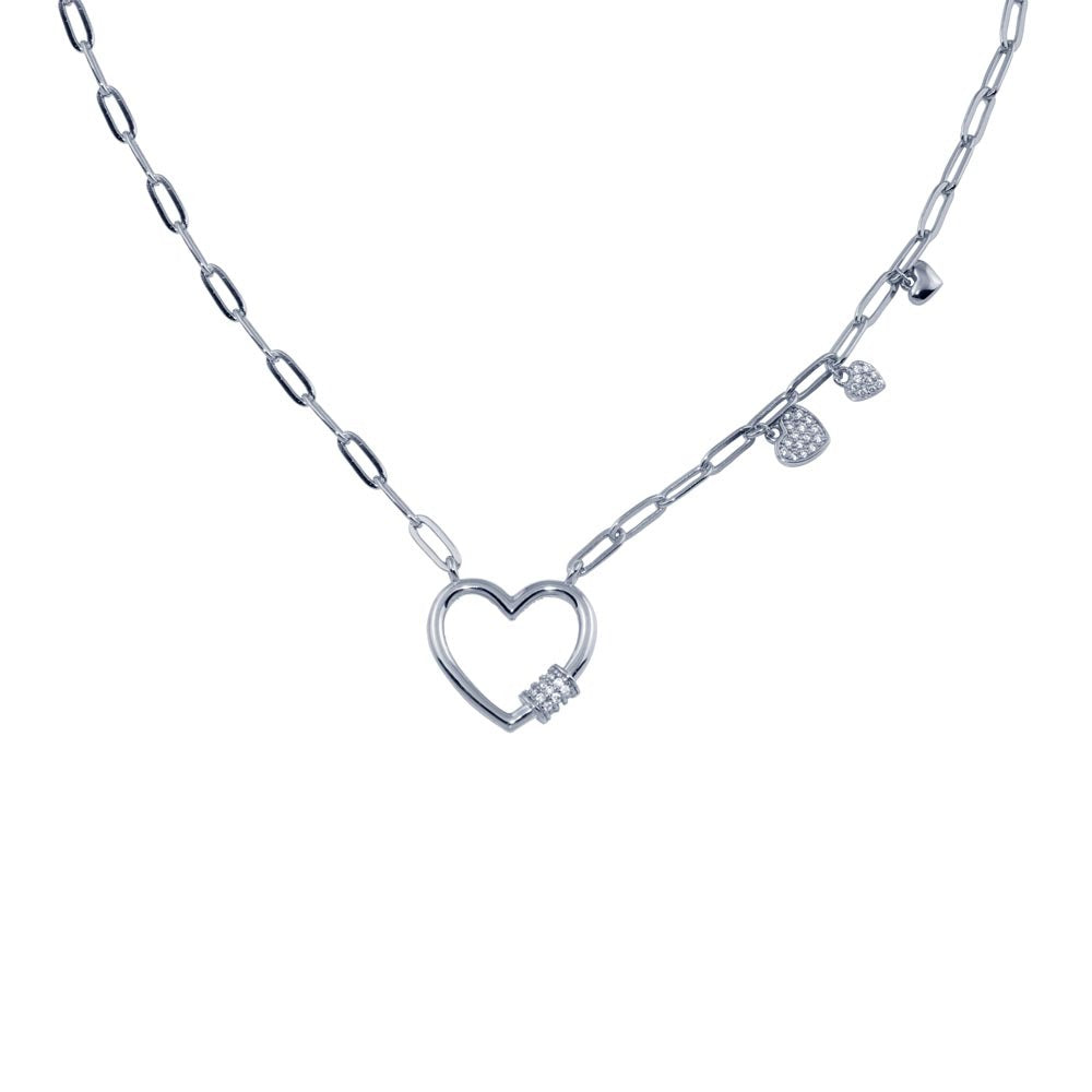 Paper Clip Heart Necklace