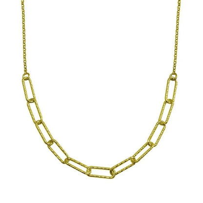 Paper Clip Diamond Cut Necklace