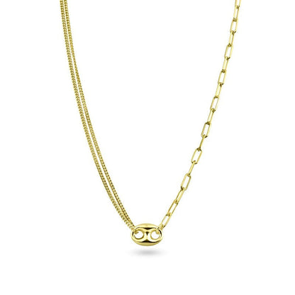 Puffed Mariner Paperclip Necklace