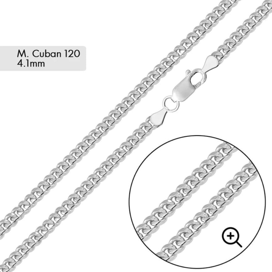 Silver Cuban Link Chain - 4.1mm