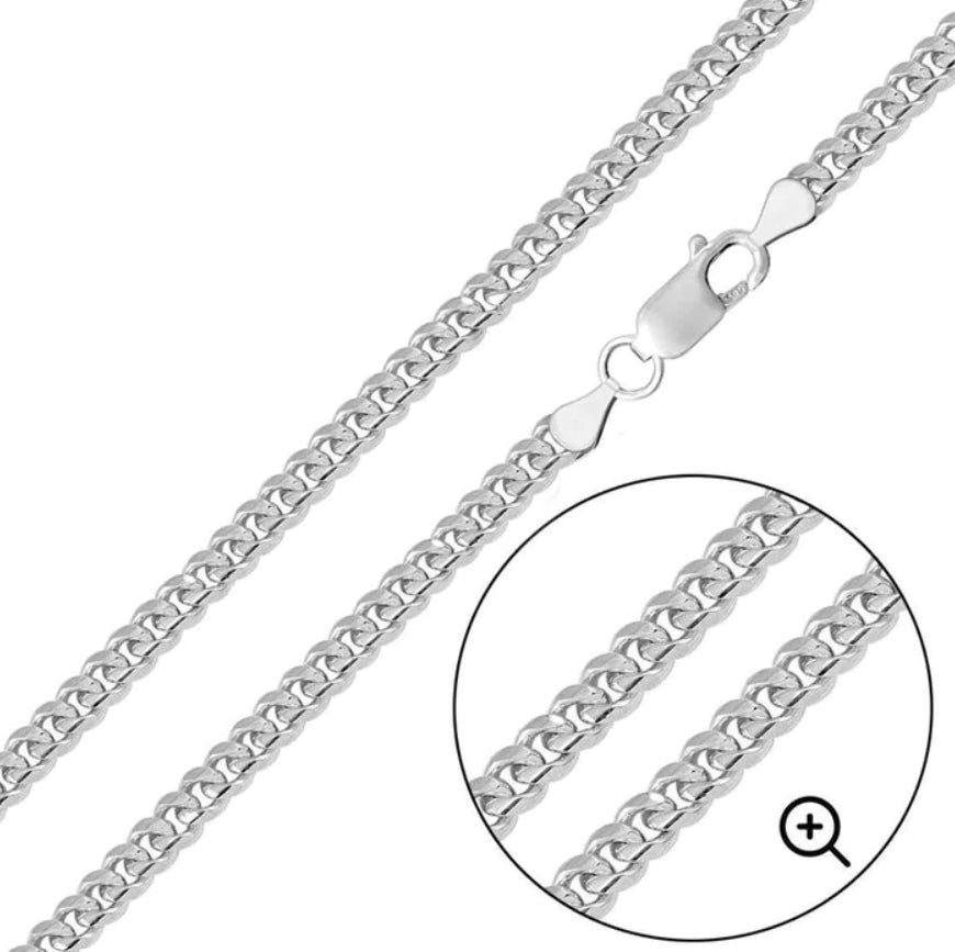 Silver Cuban Link Chain - 5.5mm