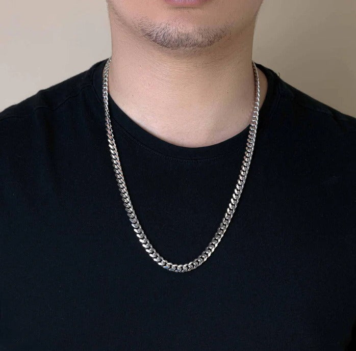 Silver Cuban Link Chain - 7mm