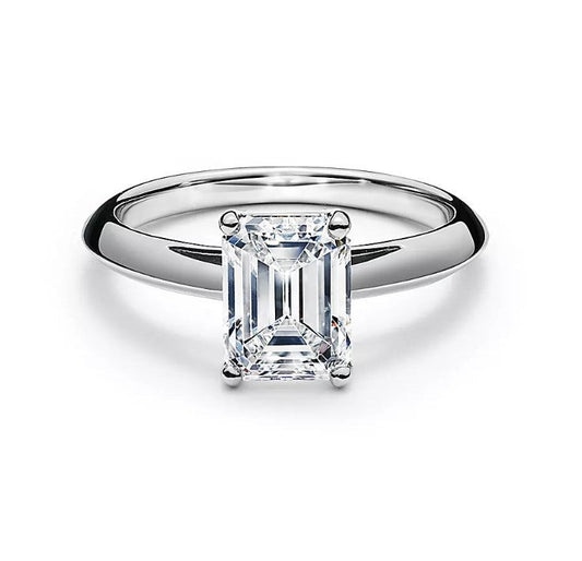 2 Carat Emerald-cut Moissanite Engagement Ring