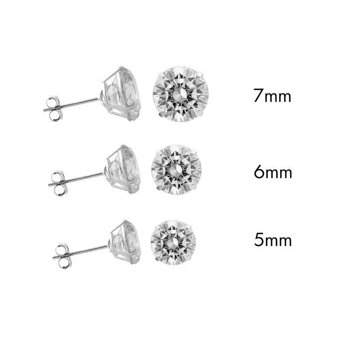 Round Square Heart Moissanite Stud Earrings