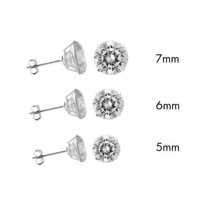 Round Square Heart Moissanite Stud Earrings