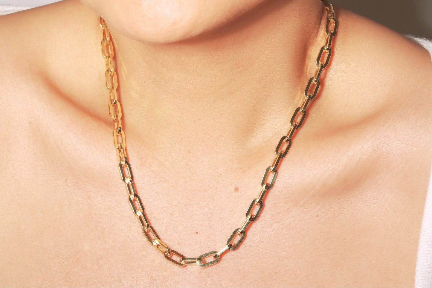 6mm Gold Paper Clip Chain