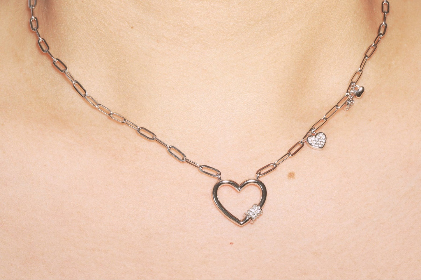 Paper Clip Heart Necklace