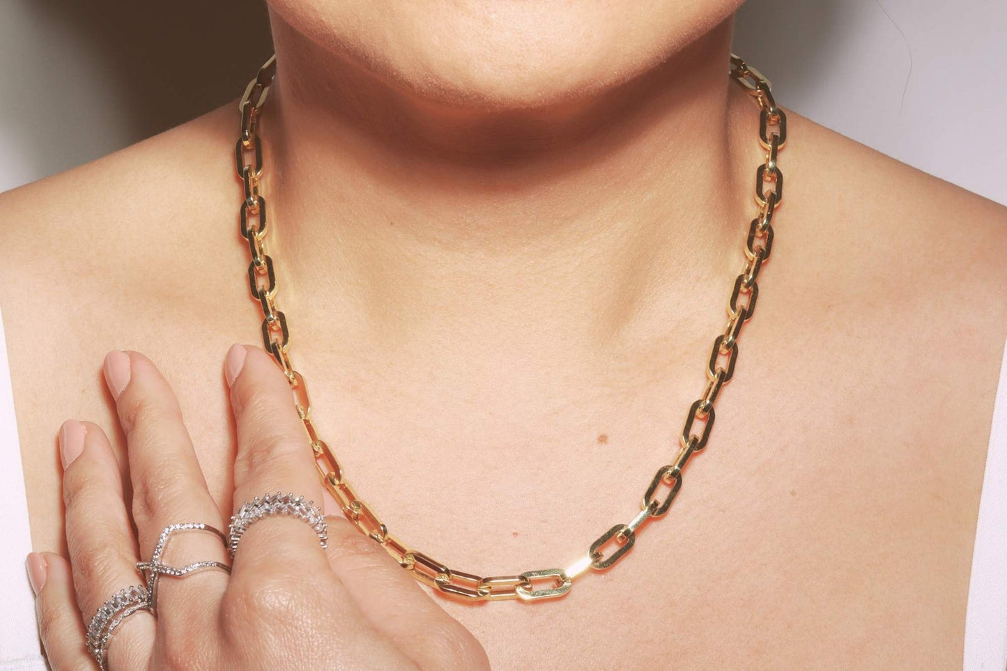 Gold Paper Clip Chain - 5mm