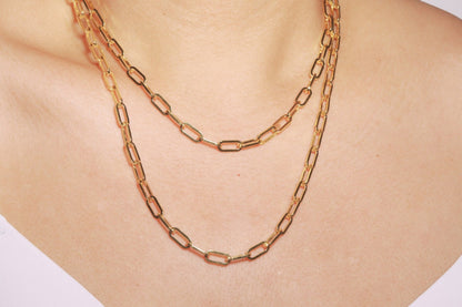 Gold Paper Clip Chain - 5mm
