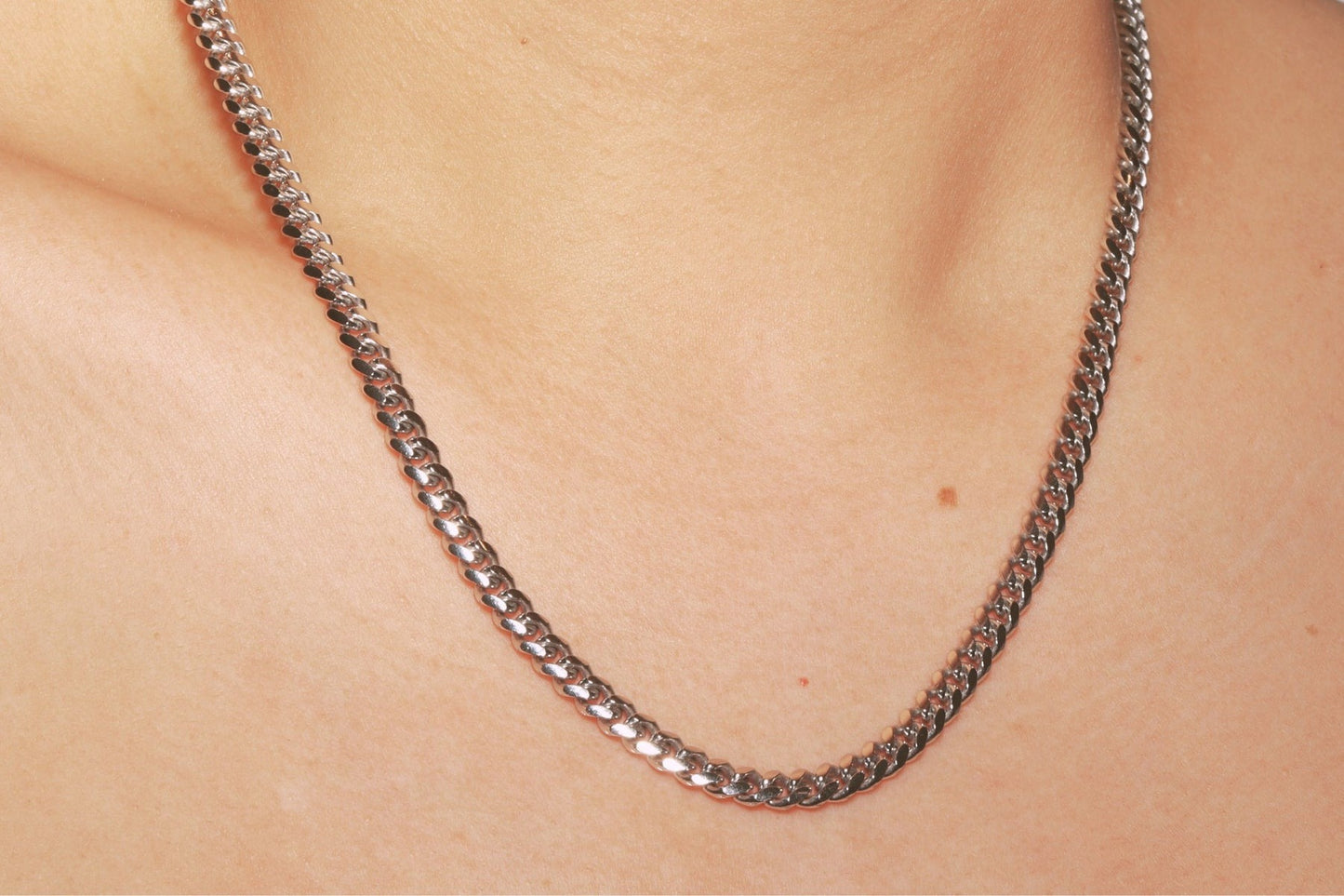 Silver Cuban Link Chain - 4.9mm