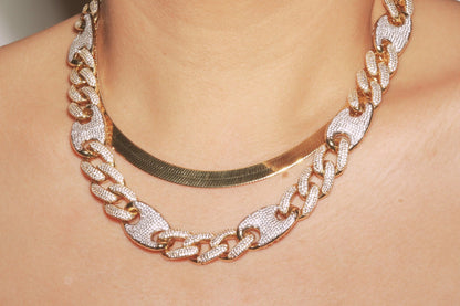 Yellow Gold Herringbone Necklace