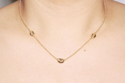 Puffed Mariner Link Necklace