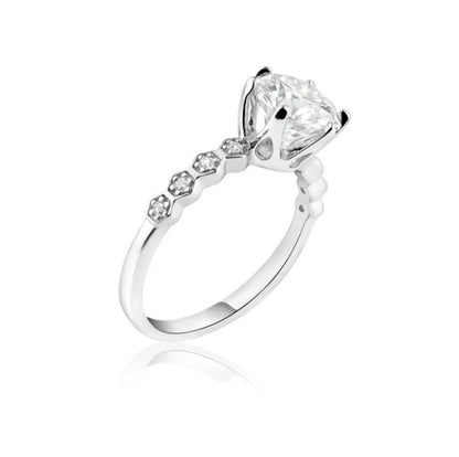 2 Carat Engagement Ring with a Half-Circle of Moissanites