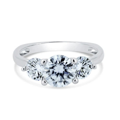 Three Stone Moissanite Engagement Ring