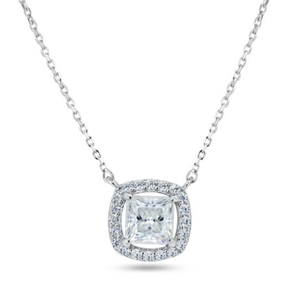 Moissanite Halo Necklace