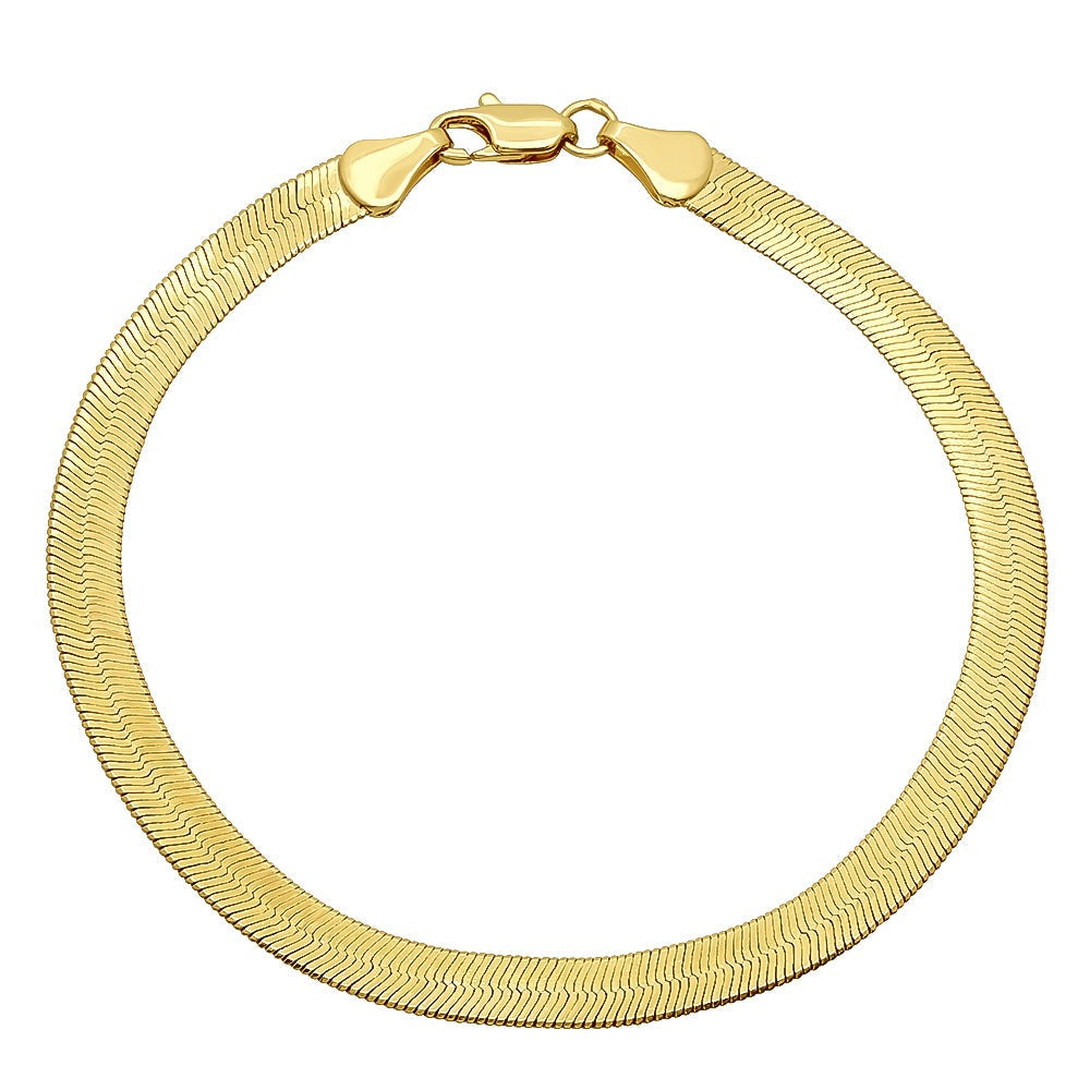 Yellow Gold Herringbone Necklace