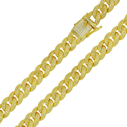 Iced Out Cuban Chain Necklace - 11.7mm