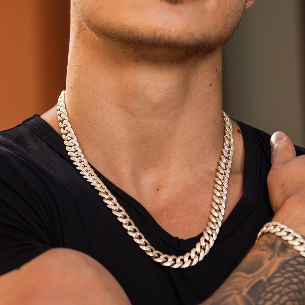 Iced Out Cuban Chain Necklace - 11.7mm