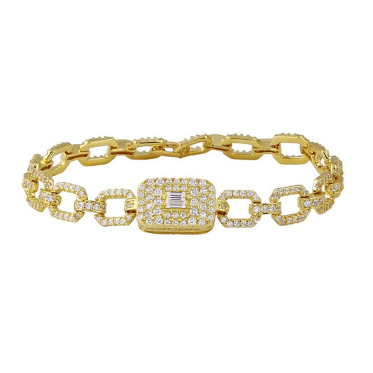 Square Link Baguette Bracelet