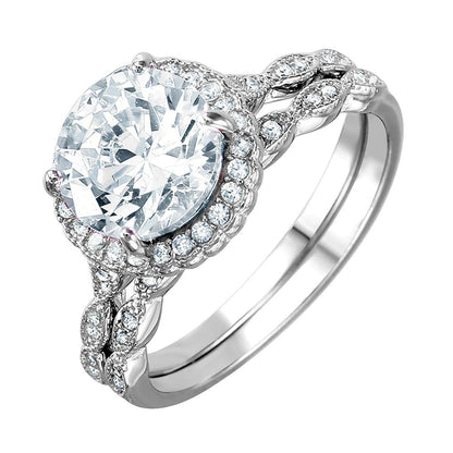 Round Halo Engagement Proposal Ring