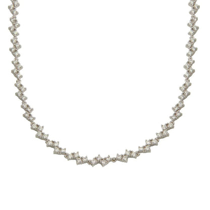 Zig Zag Simulated Diamonds Tennis Necklace